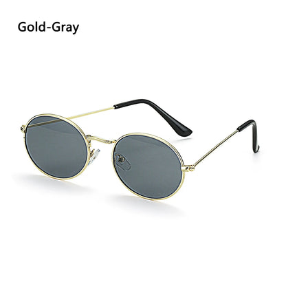 Women Female Oval Sunglasses Eyewear Driver Goggles Gold Small Retro Vintage Sexy Round Sunglasses Frame Cycling Accessories