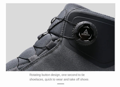 HUMTTO Waterproof Hiking Shoes Mountain Trekking Boots Black Camping Sneakers for Men Safety Climbing Sport Tactical Mens Shoes