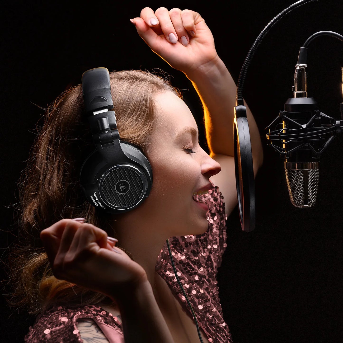 Oneodio Monitor 80 Open Back Headphones Wired Over Ear 250Ω Audiophile HiFi Headphones Hi-Res Audio Professional Studio Headset