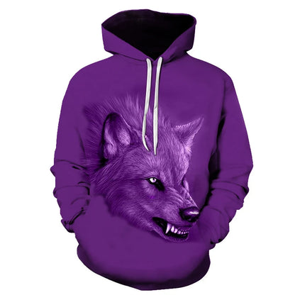 Cool Space Galaxy Wolf Hoodie Hoodies Men Bright Wolf Fashion Handsome Wolf Hoodies Spring Autumn Pullovers Sweatshirts Sweat