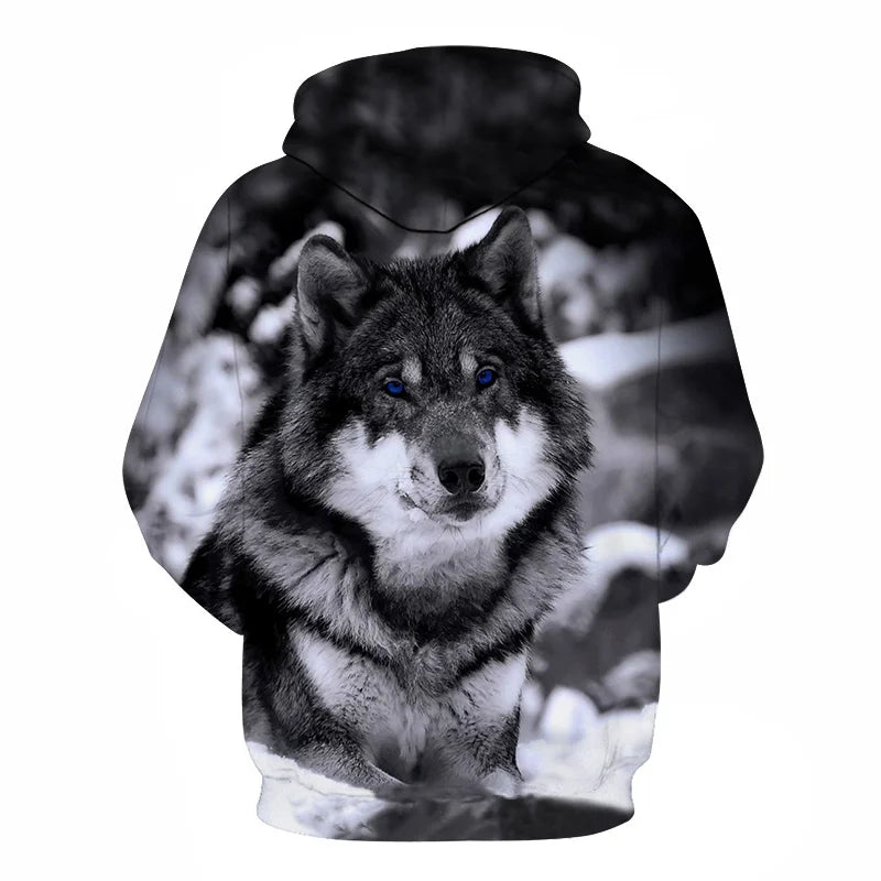 Cool Space Galaxy Wolf Hoodie Hoodies Men Bright Wolf Fashion Handsome Wolf Hoodies Spring Autumn Pullovers Sweatshirts Sweat