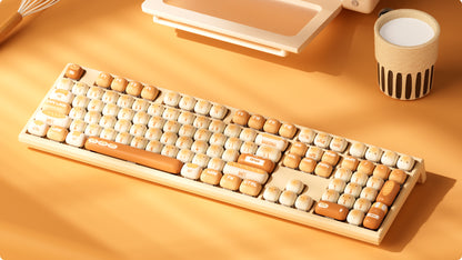 Akko MonsGeek MG108B Bun Wonderland Wireless Mechanical Keyboard MOG Profile RGB 108 Keys Full Size Hot Swap USB / 2.4G / BT 5.0