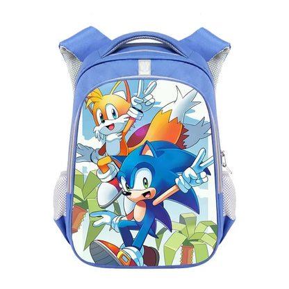New Anime Character Sonic Action Puppet Kids Large Capacity School Bag Hedgehog Action Figure Teen Cartoon Backpack Gift