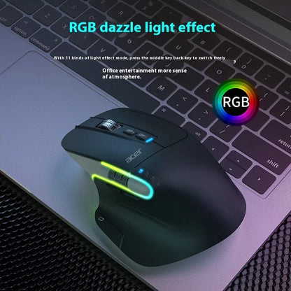 Acer Omr225 Gamer Mouse 3mode Bluetooth Wireless Mouse Dual Scroll Ergonomic Mouse Custom Programming Gaming Mice Office Mouses