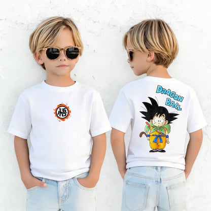 Anime Dragon Ball Cosplay T-Shirt Cotton Short Sleeve Tops Casual Loose Retro T-Shirt Men Women Family Matching Summer Outfits