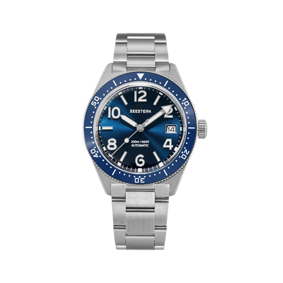 SEESTERN Diver Men Watch Automatic Mechanical Wristwatches NH35 Movement Ceramic Bezel 20Bar Waterproof Sapphire Luminou S434-2