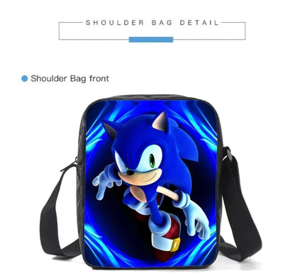 2026 New Arrival Sonic School Bag Lunch Bag Pencil Case Boys Girls Daily Use Book Cartoon Book Bags For Kids Christmas Gift