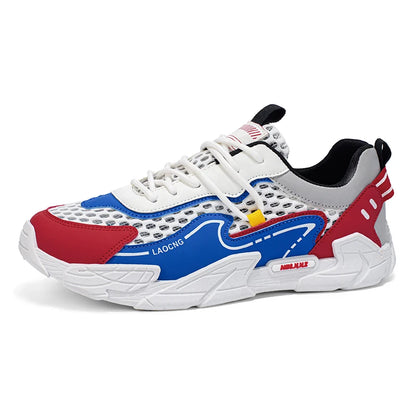 Mens Sports Shoes Summer Mesh Casual Fashion Lace Up Walking Shoes 2026 New Youth Daily Commuting Comfortable Versatile Sneakers