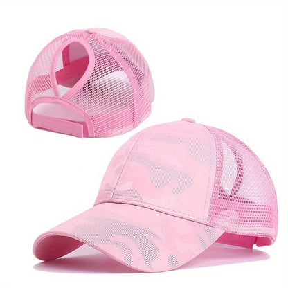 Baseballkasketter til kvinder med hestehale, forår/sommer, solhat i netstof, løbekasket med snapback, justerbar til kvinder og piger, udendørs kasketter med skygge