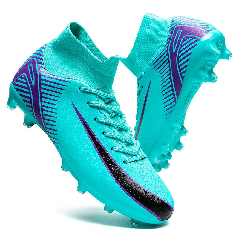 High Top Football Boots Men's Large Size 47 Training Sports AG Long Nail TF Broken Nail Ball Shoes Net Lining Rubber Outsole