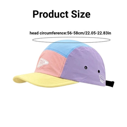 5 Panel Short Brim Embroidered Baseball Cap - Ladies' Sun Hat, Quick Dry Breathable Mesh, Lightweight, Stylish Versatile Cap