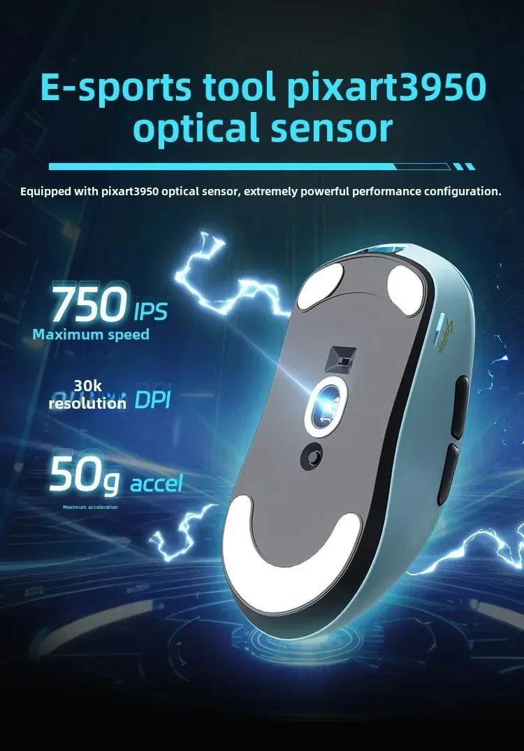 SCYROX V6 non-porous wireless mouse esports 40g 750IPS with 8k receiver fast response 3950 high quality 8KHz  gaming mouse