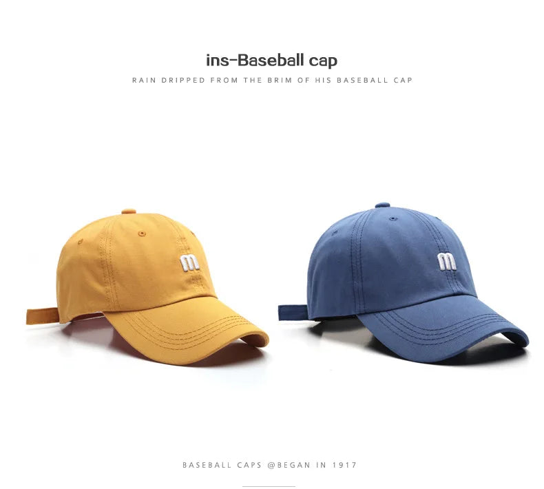 Fashion 100% Cotton Baseball Cap for Men and Women Letters Embroidered Snapback Hat Summer Sun Caps Unisex Casual Hip Hop Hats