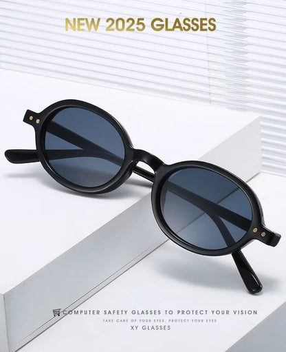 2026 Retro Small Round Frame Eyewear | Double Gold Rivet Accent | High-End Styling Sunglasses