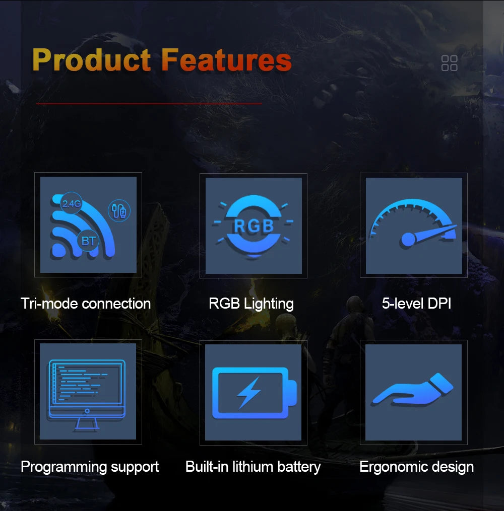 REDRAGON DEICIDE M816 PRO RGB USB Support Bluetooth 2.4G Wireless Gaming Mouse 26000 DPI 6 buttons for gamer Wired Mice Computer