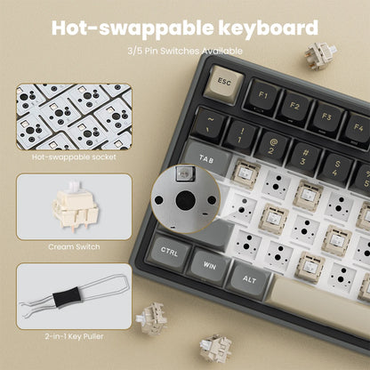RK ROYAL KLUDGE R98Pro Gasket Wired Mechanical Keyboard 98 Keys RGB Hot-swappable Pluggable Button Gamer Keyboard PBT Keycaps