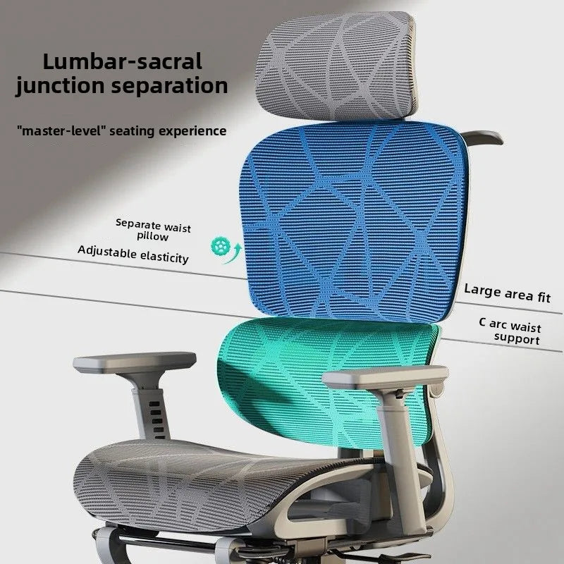 Breathable Ergonomic Office Computer Chair Reclining Gaming Chair  Comfort Lumbar Support  Long Sitting Adjustable Swivel Design