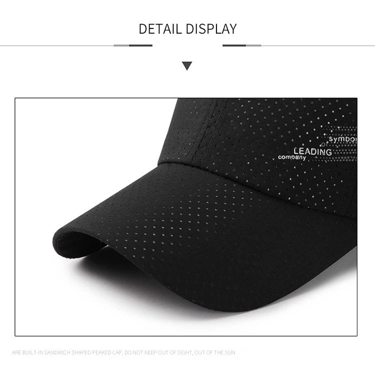 Summer Outdoor Sports Cap Golf Fishing Hat Quick Drying Sun Hat Adjustable Unisex Baseball Cap for Women Men