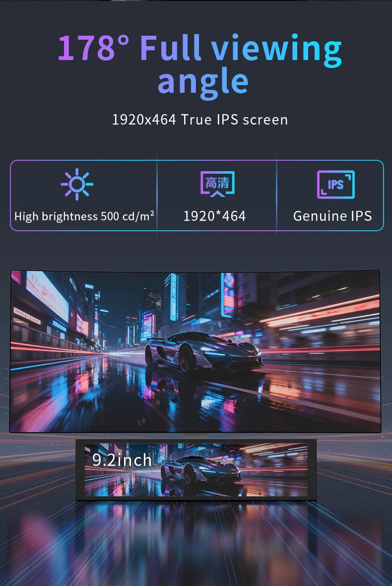 Ajazz AKP02 Aluminum Alloy 9.2-Inch DIY Universal Secondary Screen With Various Customizable Designs Suitable For Windows 7