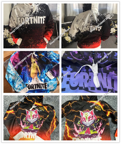 2-14Y Fortnite-sweatshirt voor kinderen met print, hoodie-sweatshirts voor jongens en meisjes, modieus Harajuku-jack, kinderkleding, games-cosplaykostuum