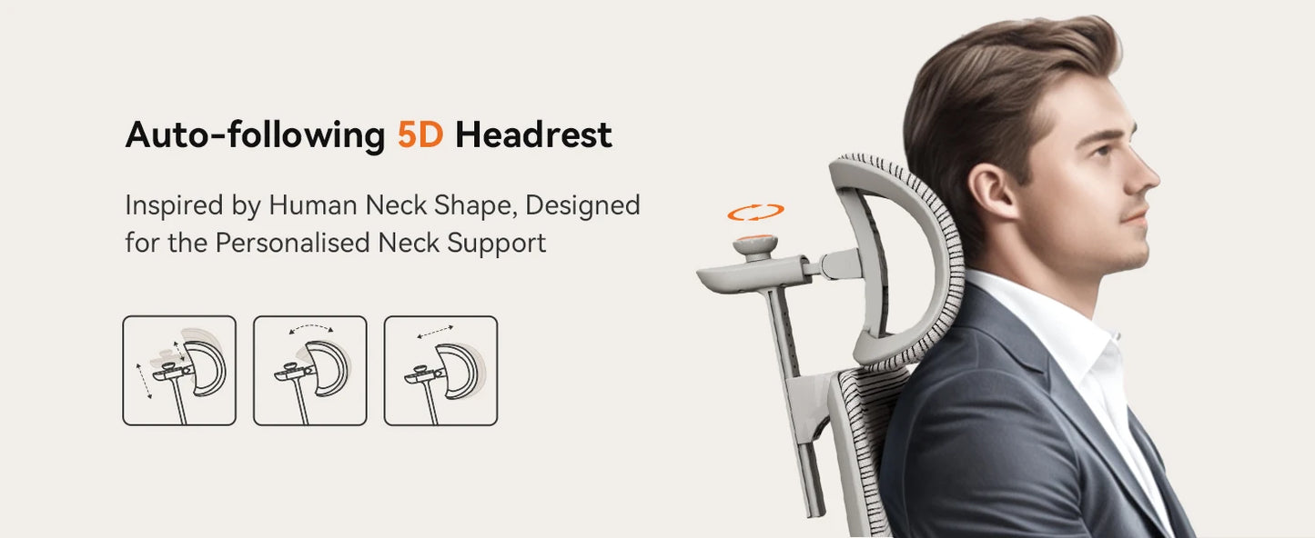 Newtral MAGICH-GPRO Home Office Desk Chair with Footrest, Auto-Following Backrest & Headrest, 4D Armrests, 96°-136° Recline