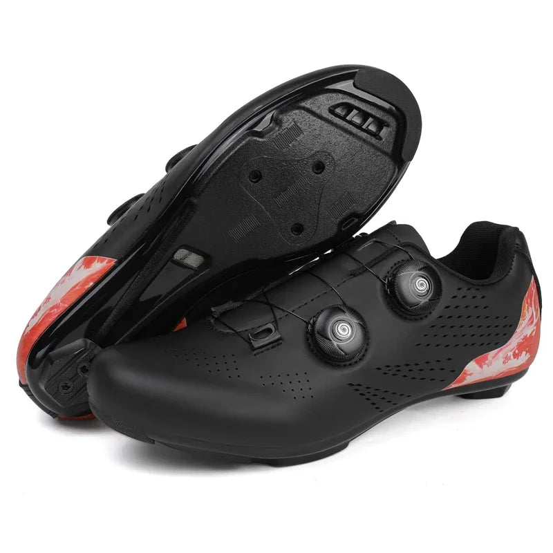 Professional Men's Road Cycling Sneakers, Bike Shoes with SPD MTB Sole, Flat Racing Speed Trail Mountain Bicycle Footwear, Pedal Sports