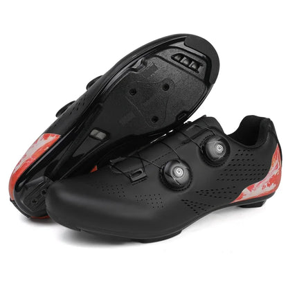 Professional Men's Road Cycling Sneakers, Bike Shoes with SPD MTB Sole, Flat Racing Speed Trail Mountain Bicycle Footwear, Pedal Sports