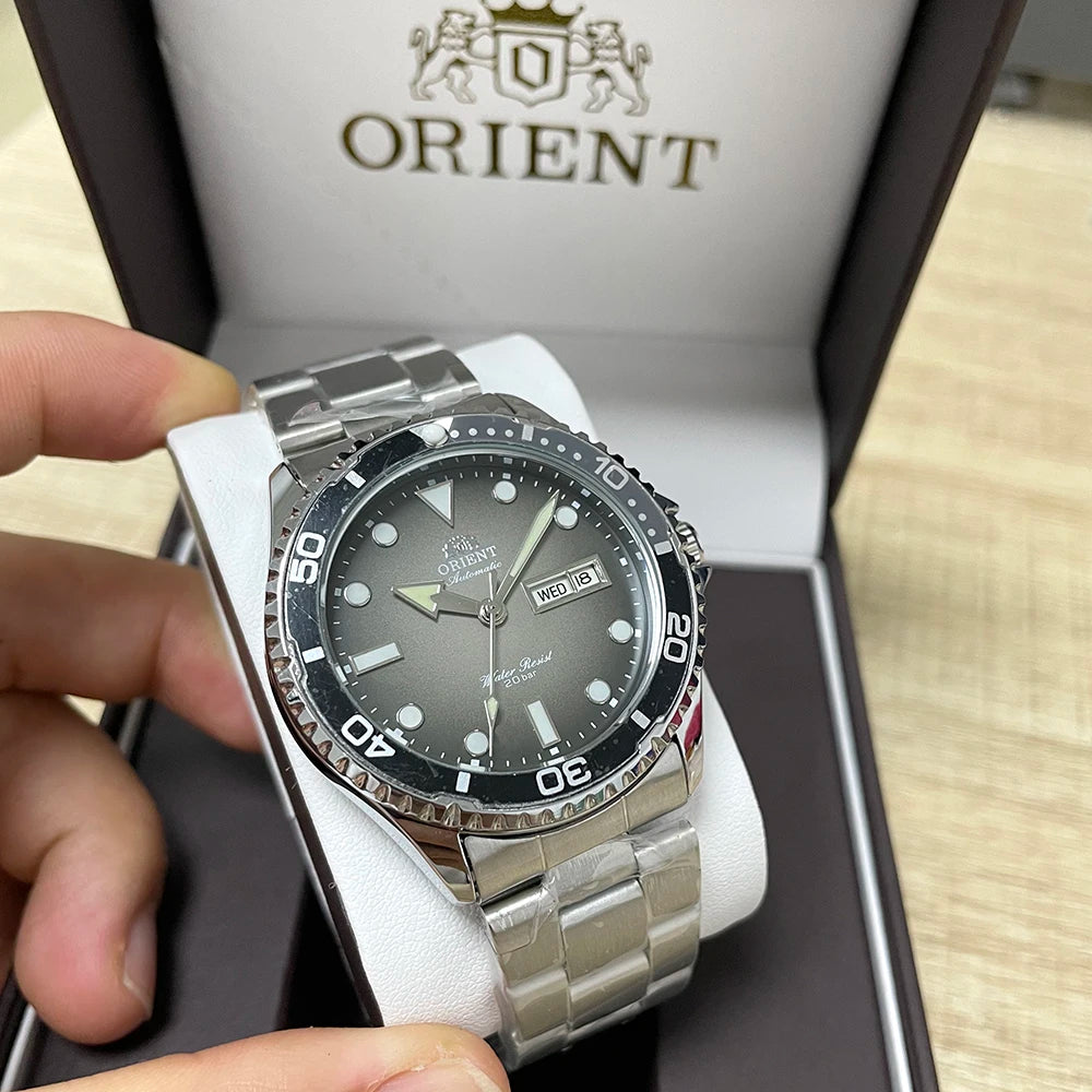 Orient Automatic Diver Watch Men 200M Waterproof Multi-Color Dial Stainless Steel Wristwatch