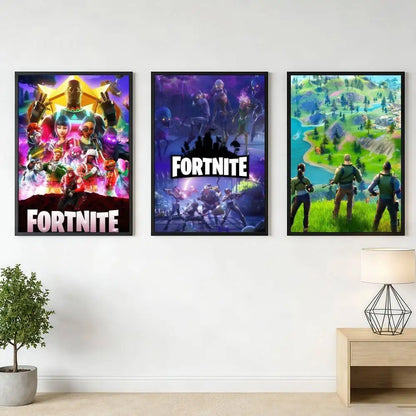 F-FORTNITES-ES Online Game Poster Stickers Art Print Retro Vintage Wall Decor HD Living Room Home Office Gift Occasion