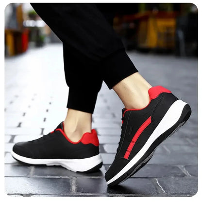 Leather Sneakers for Men, Casual Shoes, Soft Sole, Outdoor Walking Shoes, Sports, Four Seasons