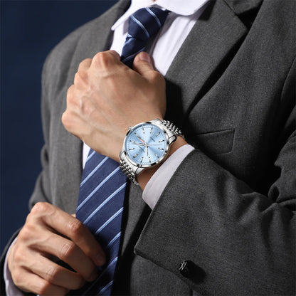 2025 New Top Brand Luxury Man Wristwatch Waterproof Luminous Date Men Watches Stainless Steel Quartz 43mm Men's Watch Male reloj