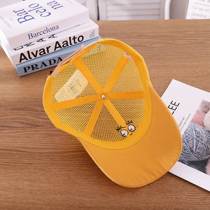 Nuovo cappellino estivo carino per ragazzi, ragazze e bambini con faccina sorridente, in rete, stile Kawaii, cappellino da baseball popolare in stile hip hop, cappellino da sole, DropShipping