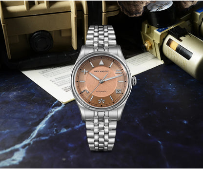San Martin 39.5mm Men Pilot Watch YN55 Automatic Mechanical Aviation Watches Chinese Style Original Design SN0033 Field Reloj