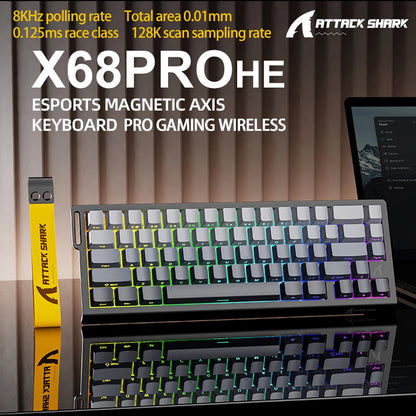 Magnetic Switch Keyboard ATTACK SHARK X68HE X68PRO HE and FREEWOLF F68 Wired F68Pro Wireless for Pro Gaming 0.01mm Rapid Trigg