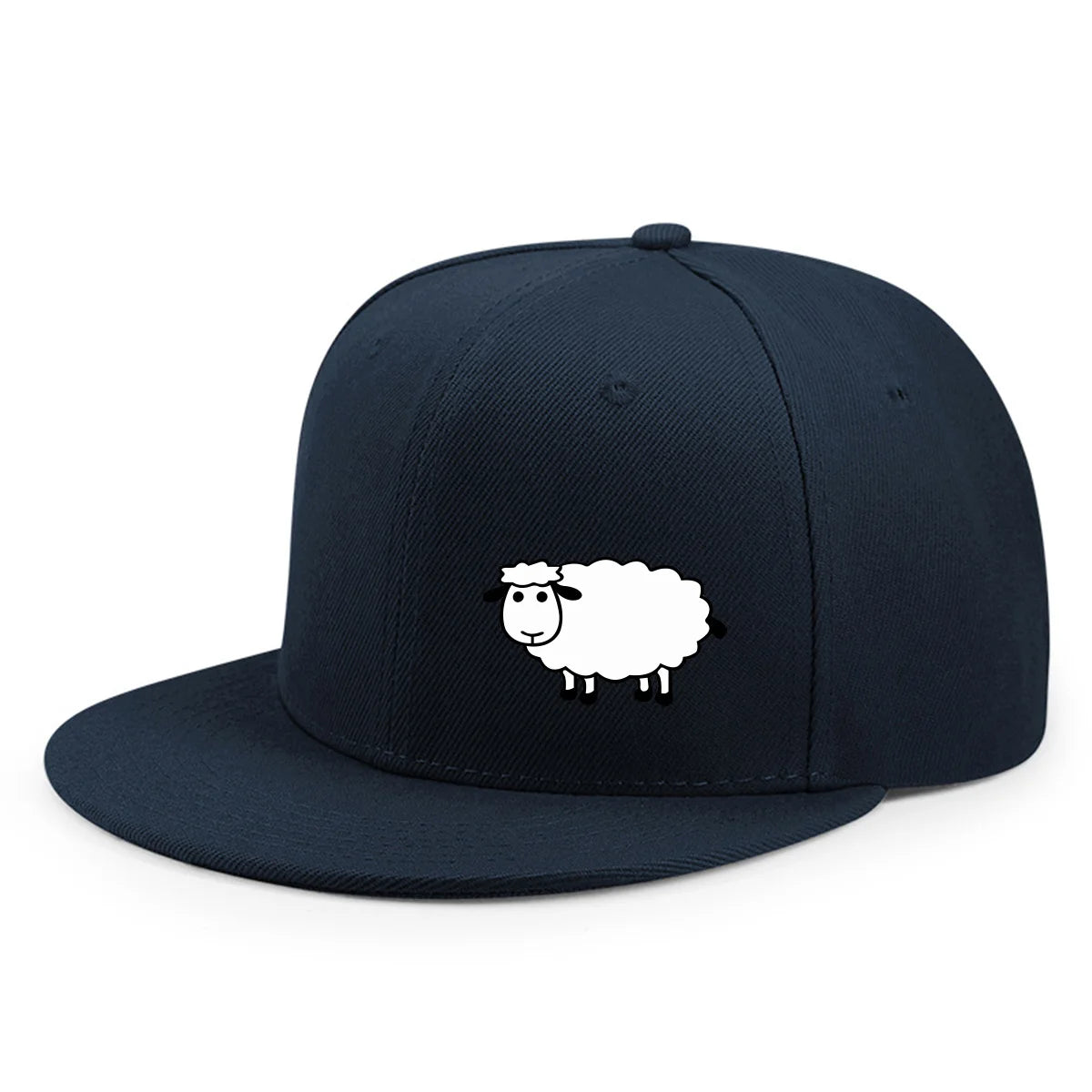 Unisex Adjustable Baseball Cap - Street Style Flat Brimmed Sheep Pattern Hat Casual Versatile And Personalized Hat