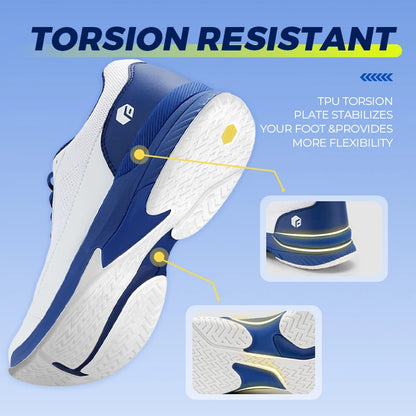 Zapatillas de tenis FitVille para hombre, versión ancha 2E, calzado deportivo profesional de entrenamiento, transpirable y antideslizante, para deportes de raqueta, con soporte para el arco plantar