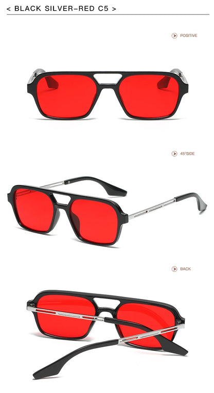Square Small Frame Double Beam Sunglasses Pilot Retro Sunglasses Instagram Popular Classic Sunglasses 3517