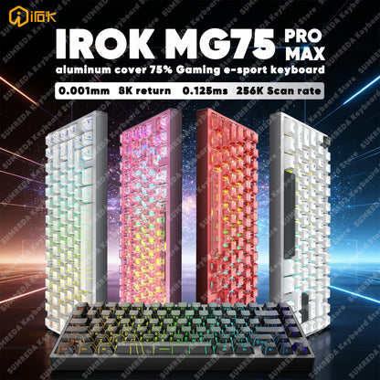 IROK MG75 PRO MG75 Max Magnetic Gaming Mechanical Keyboard RT0.001mm 8K 0.125ms Delay Aluminium RGB Hot Swap Wired Game Keyboard