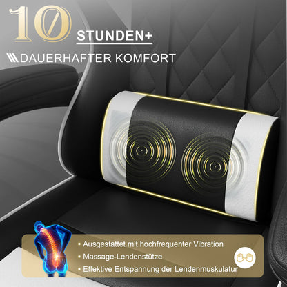 Devoko Height Adjustable Massage Gaming chair Ergonomic Design with Lumbar Support Headrest Swivel chair