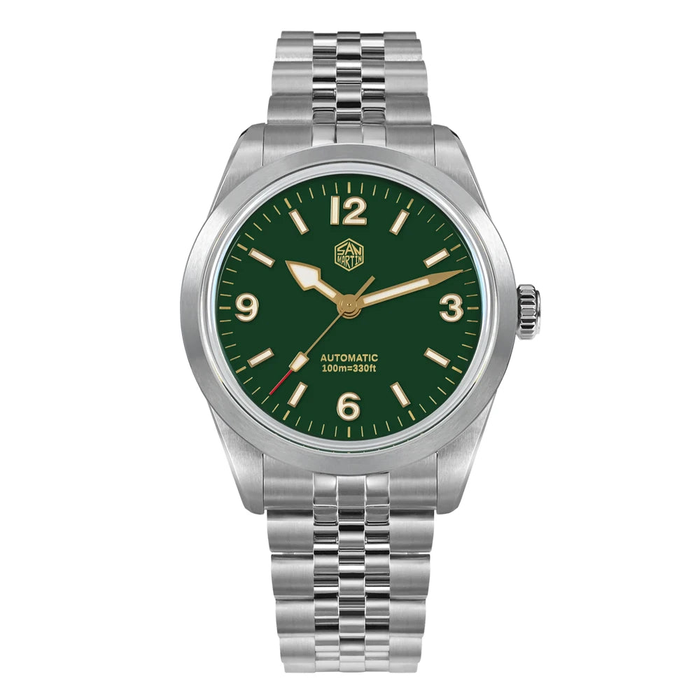 San Martin 38mm Men Sport Watch Fashion Luxury Explore Climbing Automatic Mechanical Sapphire Waterproof 5 Links Bracelet BGW-9