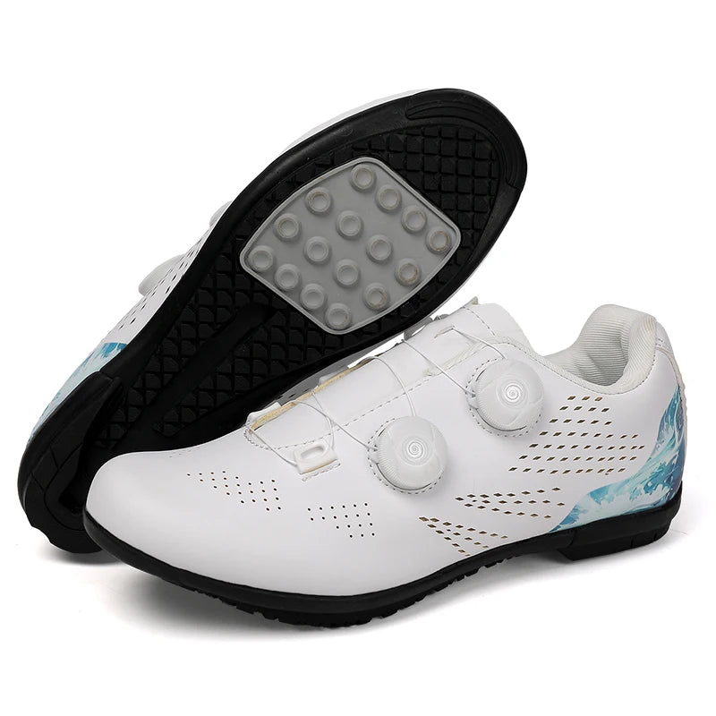 Professional Men's Road Cycling Sneakers, Bike Shoes with SPD MTB Sole, Flat Racing Speed Trail Mountain Bicycle Footwear, Pedal Sports