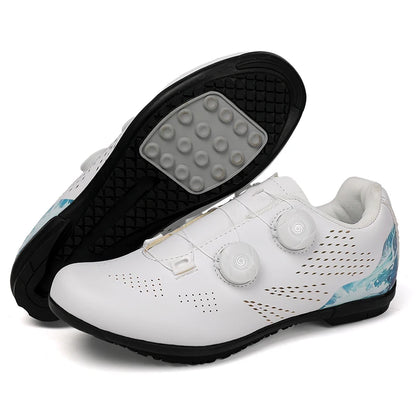 Professional Men's Road Cycling Sneakers, Bike Shoes with SPD MTB Sole, Flat Racing Speed Trail Mountain Bicycle Footwear, Pedal Sports