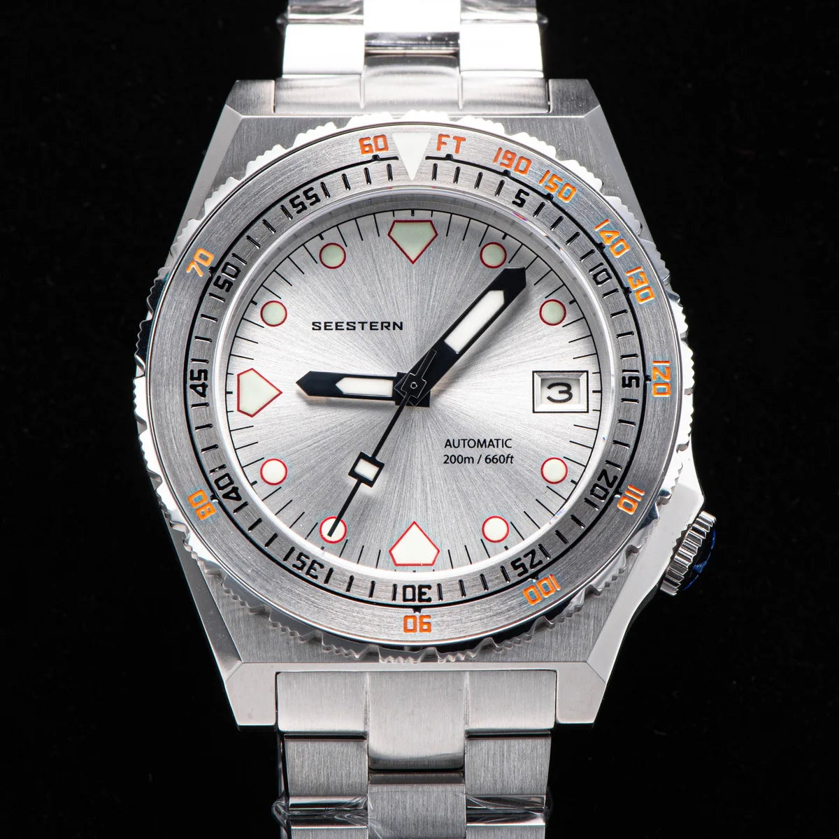 SEESTERN SUB600T V3 Men's Watch Automatic Diving Sapphire Wristwatch NH35 Movement Ceramic Bezel Luminous Date Jubilee Waterproof