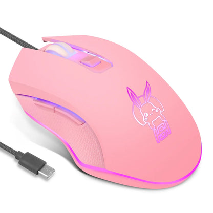 Színes, világító USB-C némítógombos egér Type-C notebookhoz – gamer egér