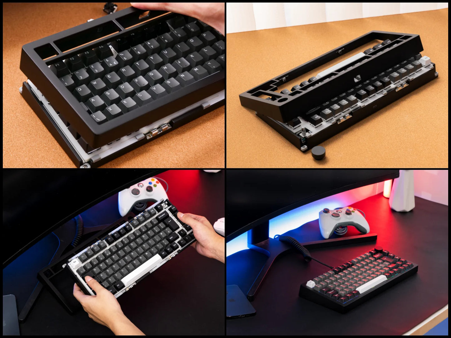 Akko MonsGeek M1 V5 Three-mode Mechanical Keyboard/Barebone Kit VIA 75% 3/5 Pin Customized Hot Swap RGB Rapid Disassemble Gasket