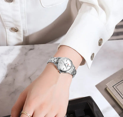 CURREN Women's Watches Fashion Original Quartz Wrist Watch for Ladies Roman Dial Dazzling Diamond Waterproof Luminous Luxury New