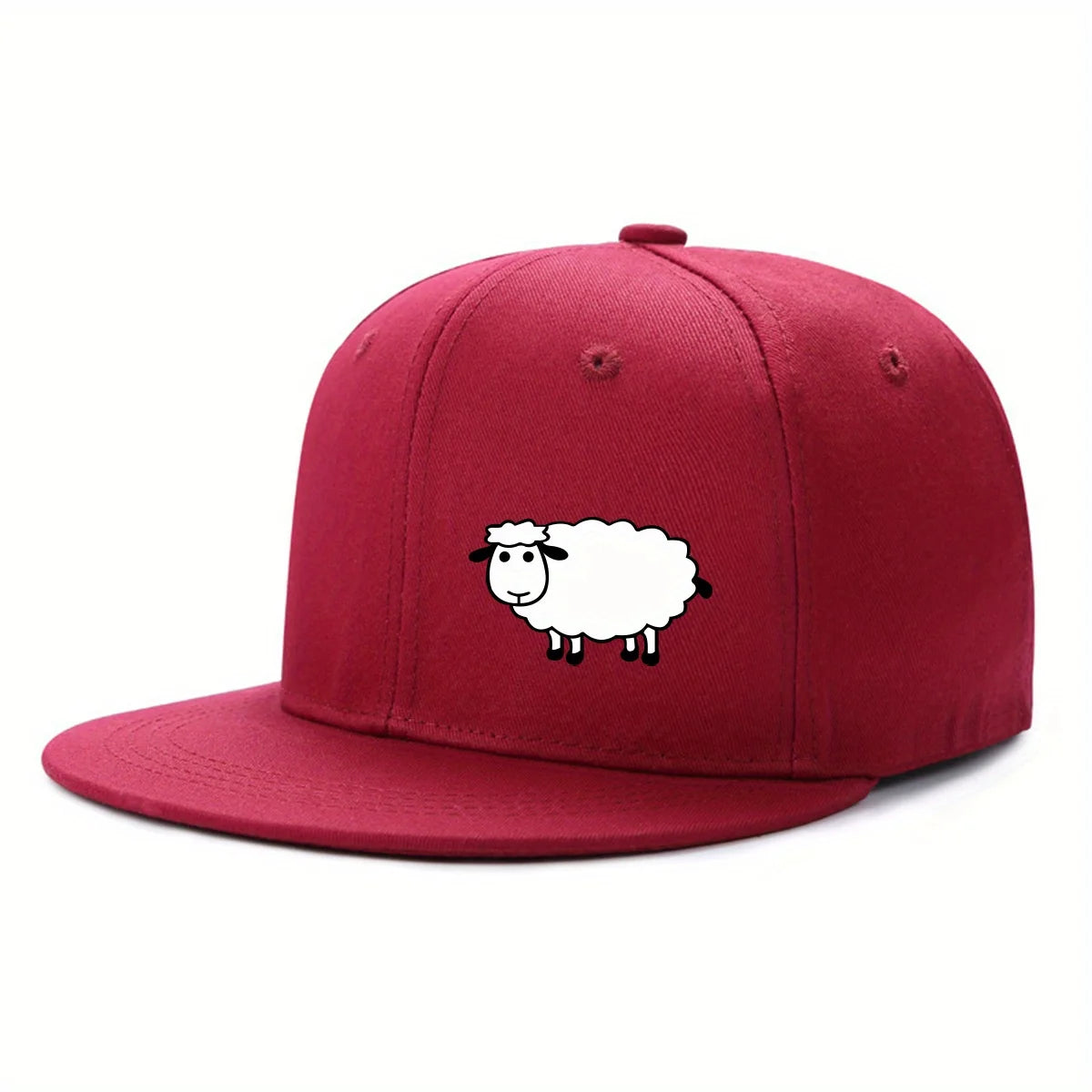 Unisex Adjustable Baseball Cap - Street Style Flat Brimmed Sheep Pattern Hat Casual Versatile And Personalized Hat