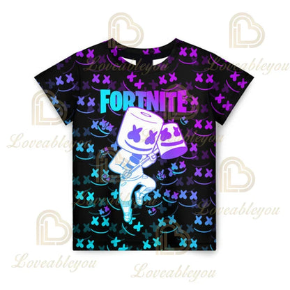 Battle Royale T-shirt Fortnite T-shirt Victory Cartoon Tops Teen Clothes Kids Hero Game Fortress Night 3D Boys Girls T-shirt