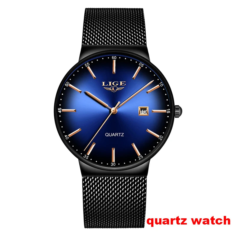 LIGE men’s automatic mechanical wristwatches – High-end luxury watch with a tourbillon, an elegant and water-resistant model, ideal for work or formal occasions.