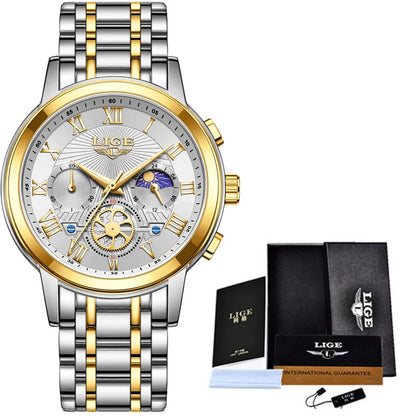 2024 LIGE Top Luxury Women Watch Creative Steel Women's Bracelet Wrist Watches Ladies Fashion Waterproof Female Relogio Feminino